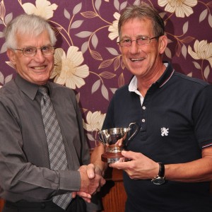 Chris Womack with the 100-mile vets trophy