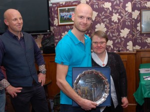 Titch with Jenny Dale and the Bernard Dale Hill Climb Trophy