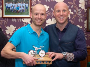 Mark "Titch" Richards with the Rider of the Year Trophy presented by Liam Gentry