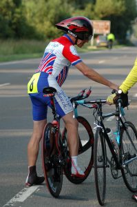 Womack preparing for a recent Godric CC ride