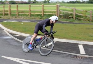 Mark (Titch) lays the bike over in the GYCC 25 (photo by Dominic Austrin)