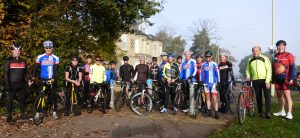 Assembled riders for the hill events