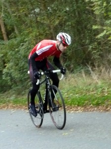 Richards fights the hill climb