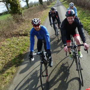 Mark Richards and James Moore on the club run (below)
