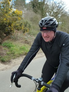 Nobby Clarke on the club run.  He intends a time trial comeback this year!